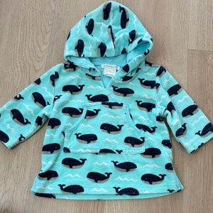 Pottery Barn Kids Baby/Toddler Whale Hooded Towel Swim Pullover